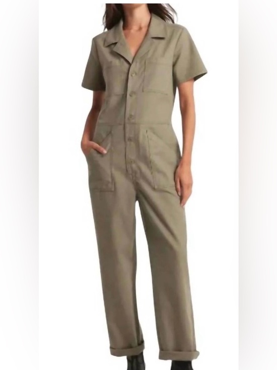 Z Supply Pants - Z Supply Olive Green Utility Short-Sleeve Jumpsuit